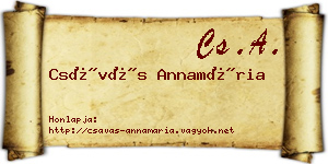 Csávás Annamária névjegykártya