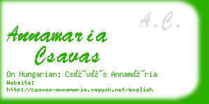 annamaria csavas business card